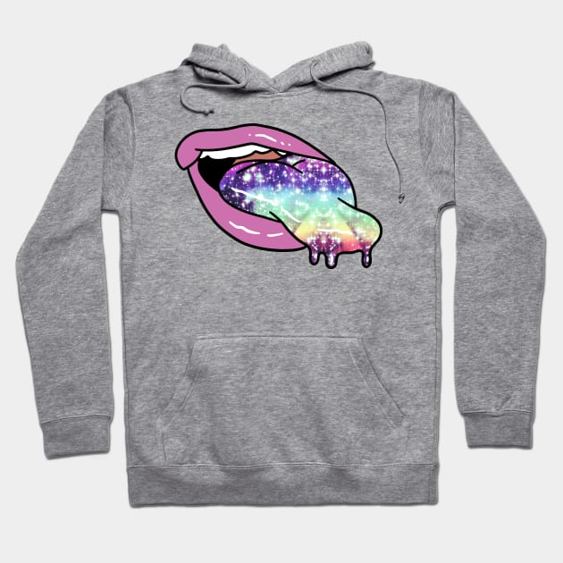 Slimy Space Tongue and Lips Hoodie by saradaboru